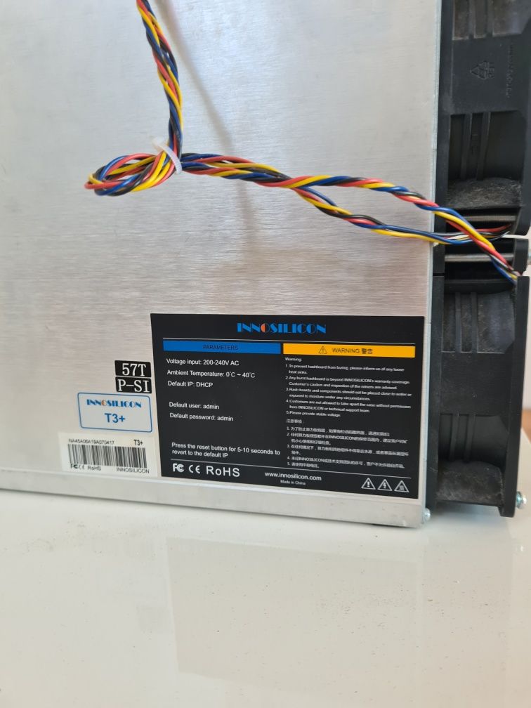 Asic Bitcoin miner btc innosilicon t3+ 57 TH