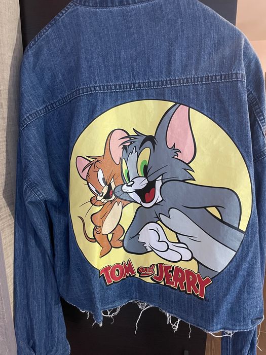 Овърсайз дънкова риза със щампа