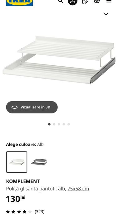 Polita glisanta pantofi IKEA 75cm
