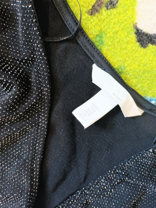 Черна блестяща блуза за кърмене, размер М, HM Mama