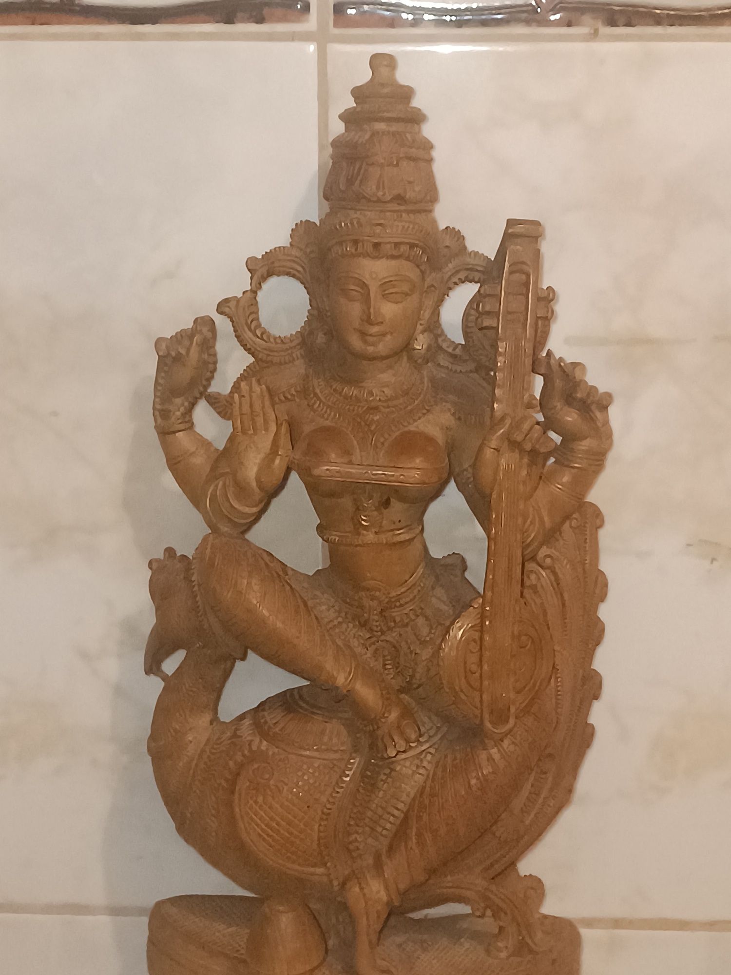Statuieta india vintigi sculptata in lemn masiv
