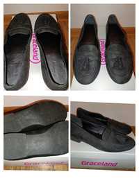 Pantofi/ mocasini piele intoarsa neagra