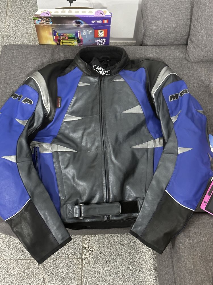 Geaca moto Noua , marca MQP, piele cu protectii