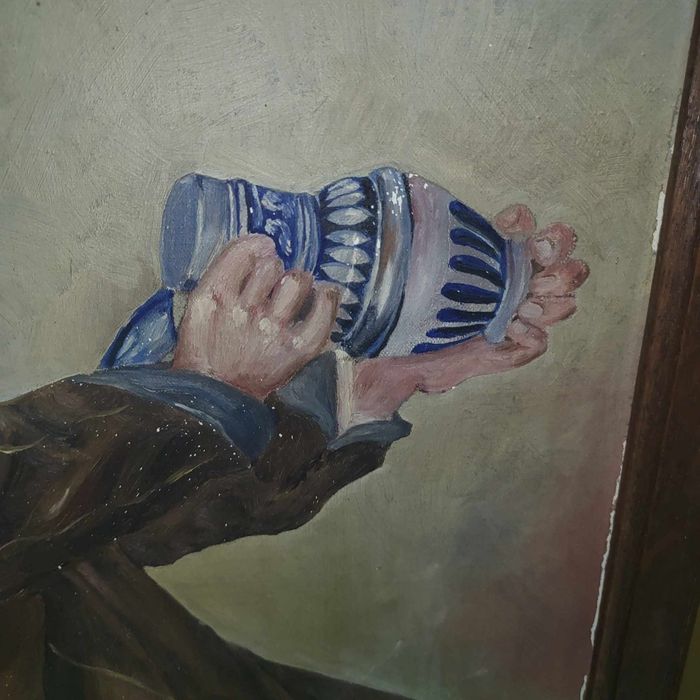 Стара картина маслени бои Репродукция на  Джудит Лейстър,