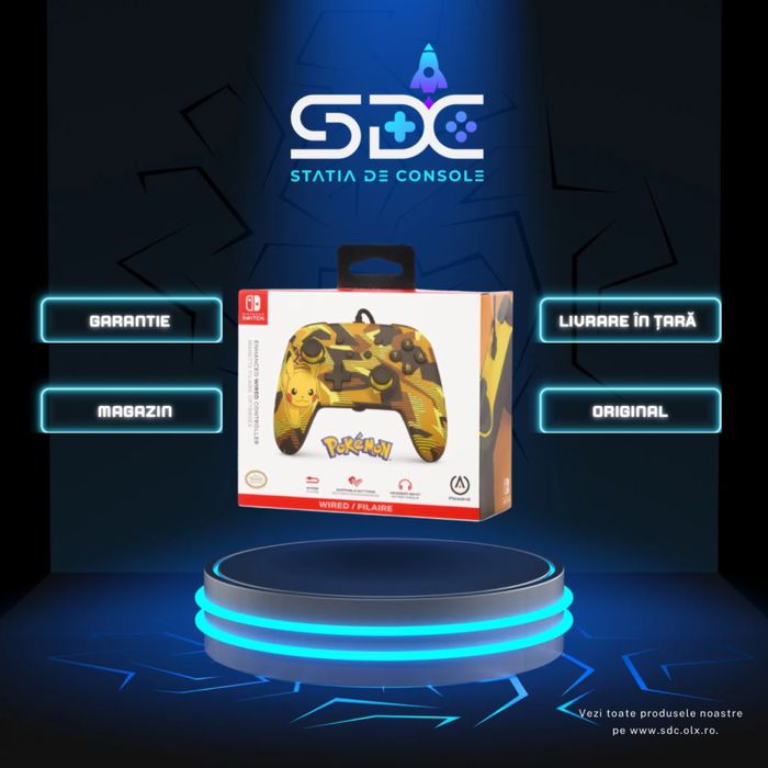 SIGILAT Controller Powera Enhanced Wired(cablu) Camo Storm Pikachu