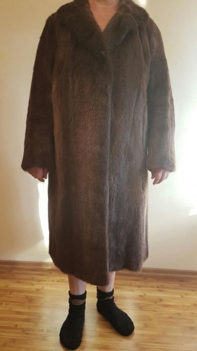 Haina blana lunga vizon naturala