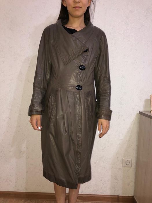 Кожаный плащ и пальто кашемир