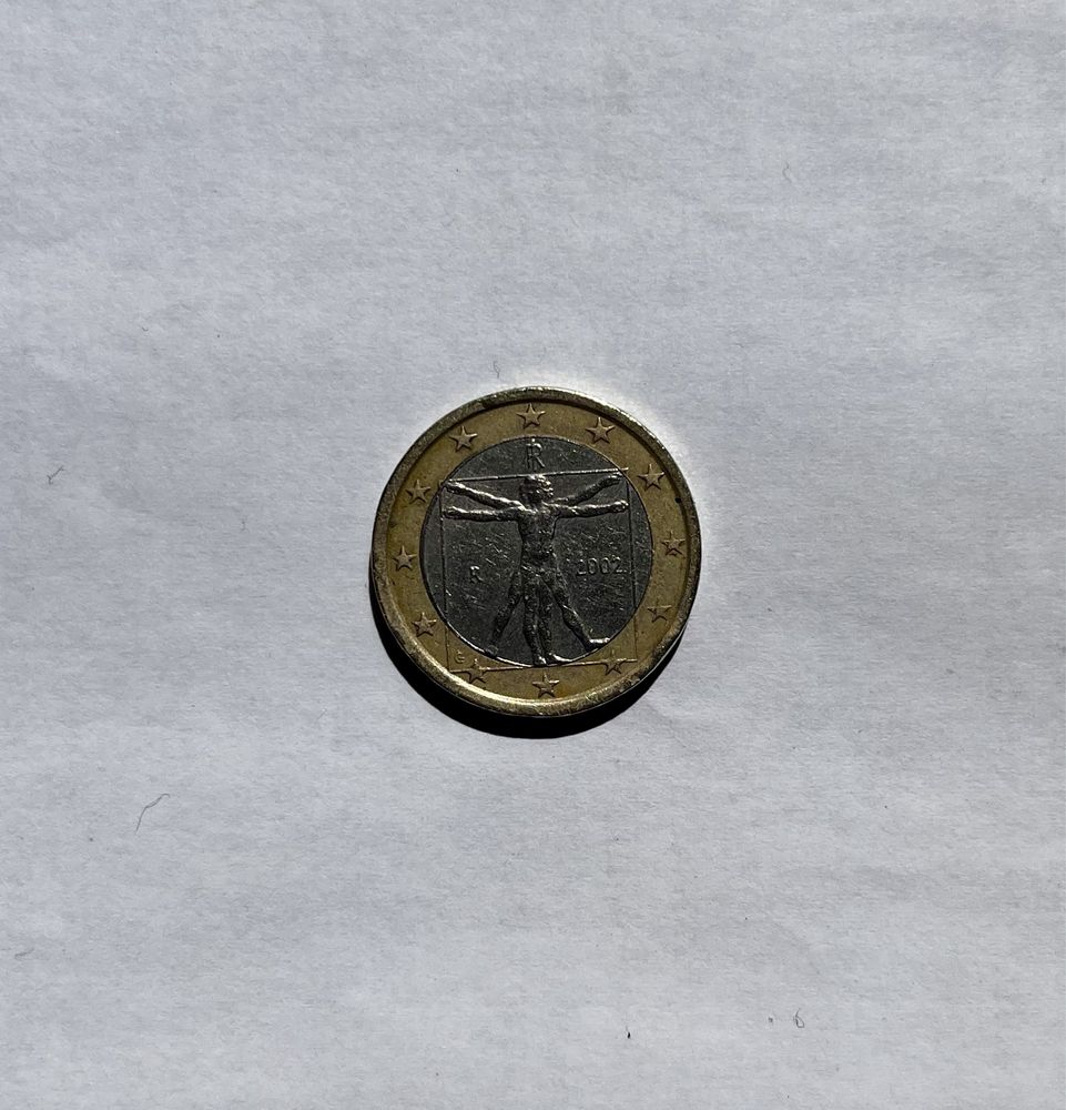 Рядка Италианска монета, на стойност 1 евро от 2002г.