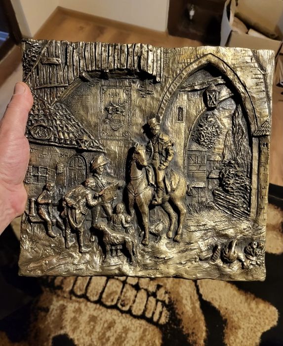 Tablou metaloplastie, basorelief foita alama argintata imagine 1641