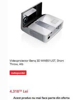 Videoproiector Benq 3D MW851UST, Short Throw - citeste anunt
