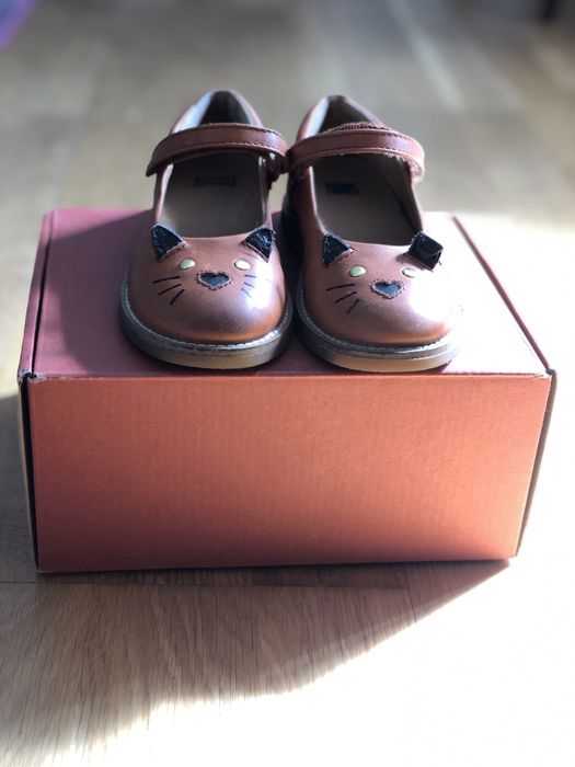 Camper - Balerini pentru fete, Piele naturala, Maro -masura 27