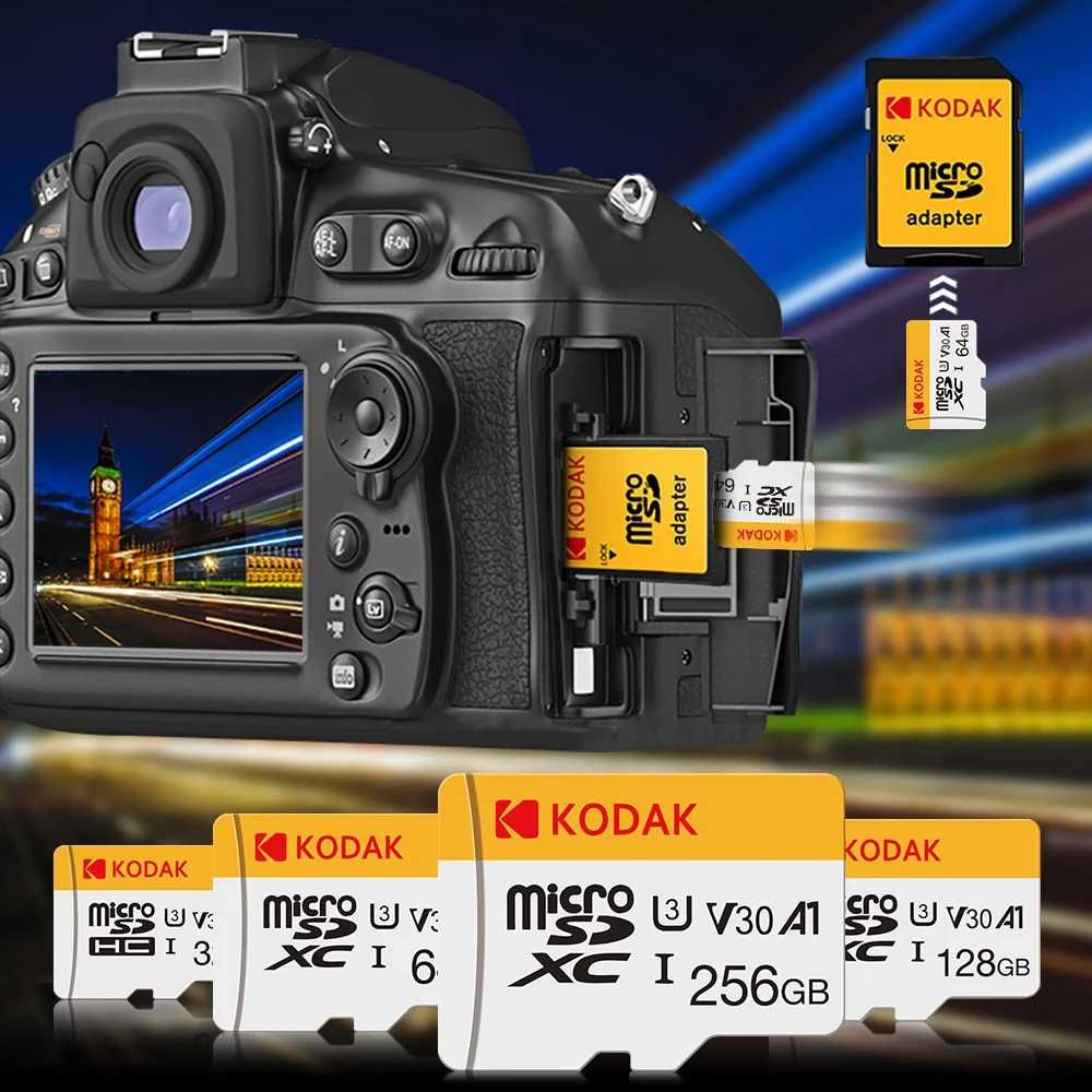 KODAK microSD 64GB UHS-I U3 V30 A1 – Нова Карта Памет