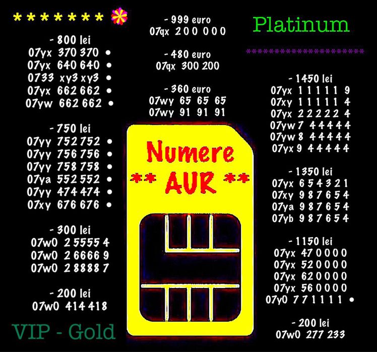 NumereAur * NumarVipGold