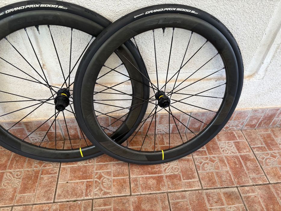 Set roti cursiera Mavic Cosmic SLR45 carbon, Continental GP5000 STRnoi