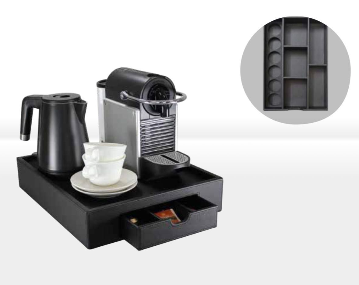 Оригинална Кожена Поставка Tray за Кафе машина и Капсули Nespresso