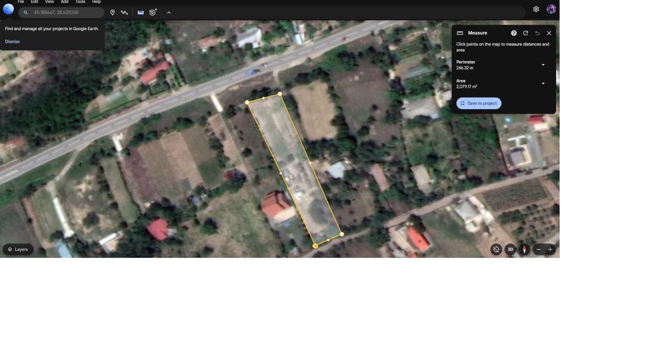 Teren 2294 m² com. Somova, jud. Tulcea, 10 €/m², acces 2 străzi