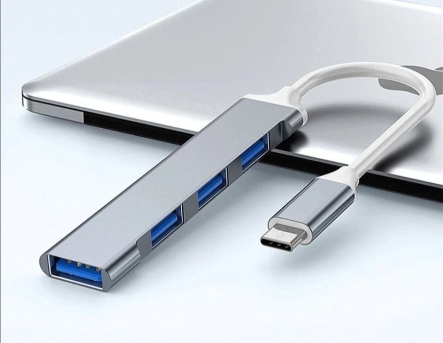 HUB Adaptor 4in1 Tip C USB, aluminiu