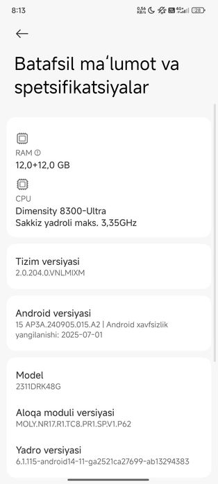 Poco x 6pro 5G 12+12/512gb