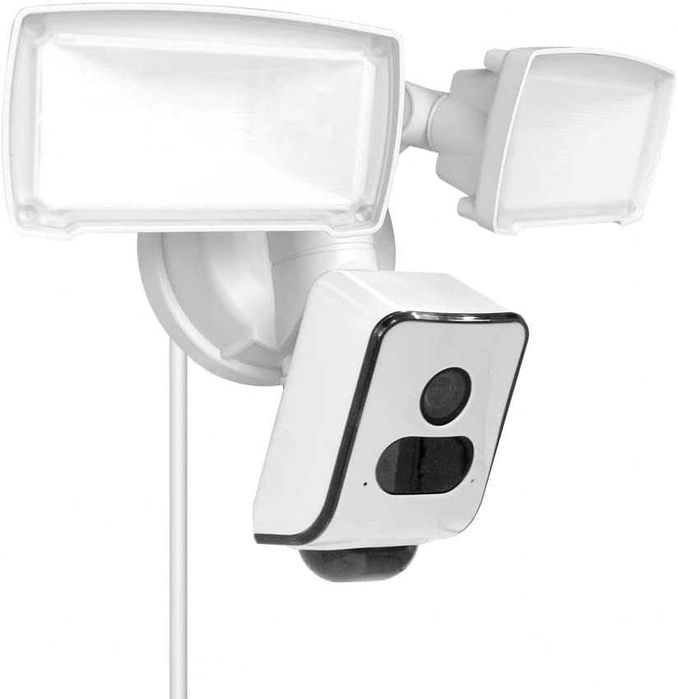 Нова Външна охранителна камера с прожектор, нощно виждане, Alexa