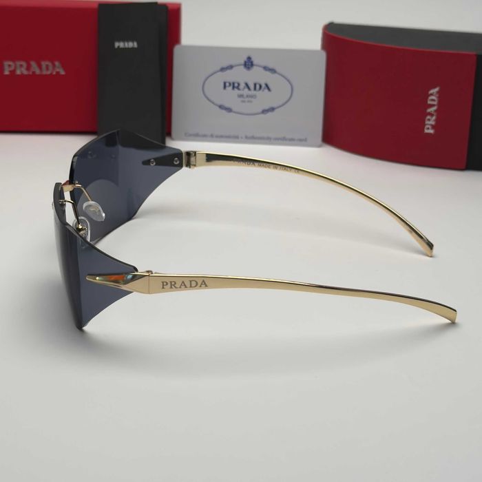 Слънчеви очила Prada Rimless нови, черно и кафяво Без рамка UV400 CE