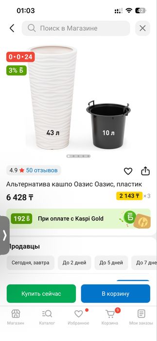 Горшки цветочные 2 шт