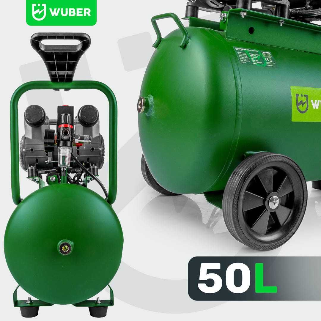 Compresor de aer silentios Wuber, putere 1600W, rezervor 50L, 4 cil