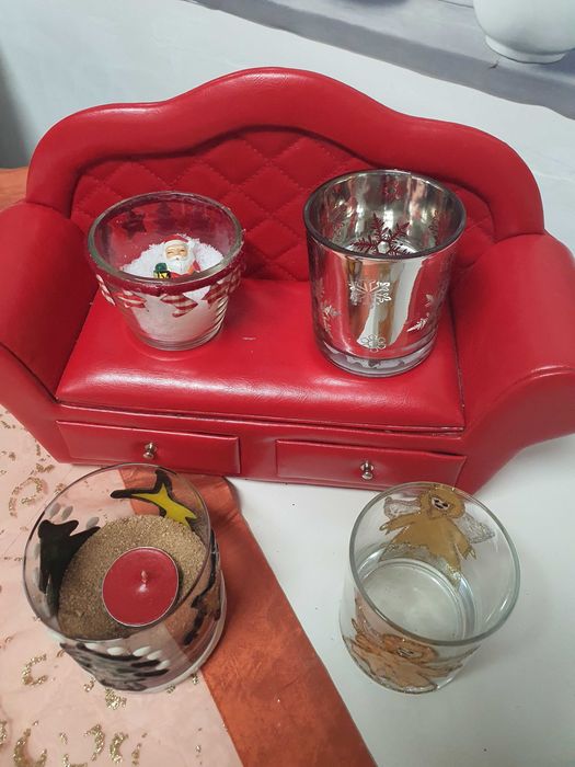 Suport pentru lumânări pastila cu motive de Craciun