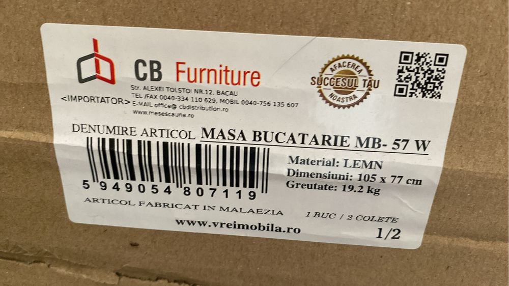Masa bucatarie rotunda MB-57 W 105 X 76 cm