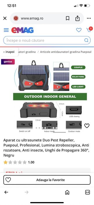 Aparat cu ultrasunete pentru animale,insecte,etc.Profesionale.