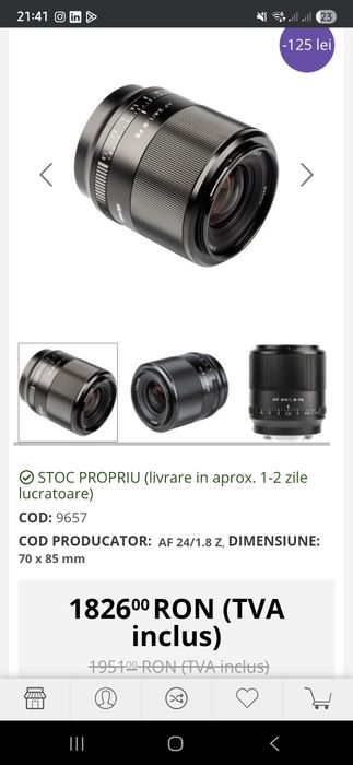 Viltrox Nikon Z 24mm f1.8 nou