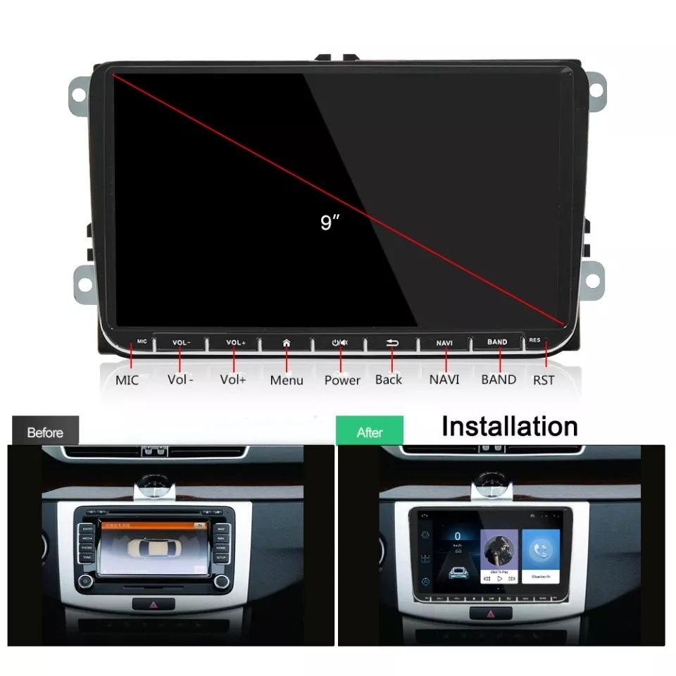 Navigatie android, 2GB ram, golf 5,6, passat, polo, skoda, seat