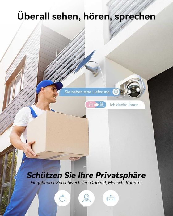 Imou 2K 15000 mAh WLAN IP камера, външна с AI разпознаване на хора