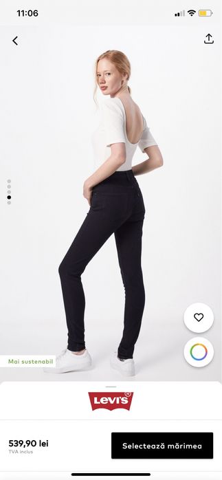 Livrare gratuita- Blugi/Jeans Levi’s skinny talie inalta- marime 36