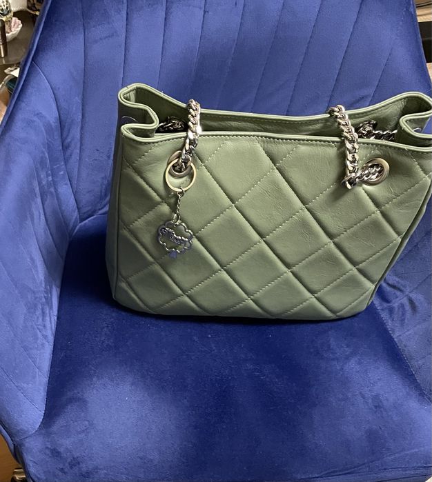 Geanta de piele verde deschis marca Pretta