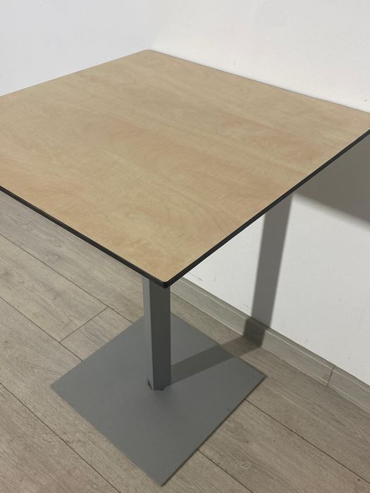 Masă Pătrată 60x60 cm, Structură Metalică Demontabilă; Măsuță Cafea