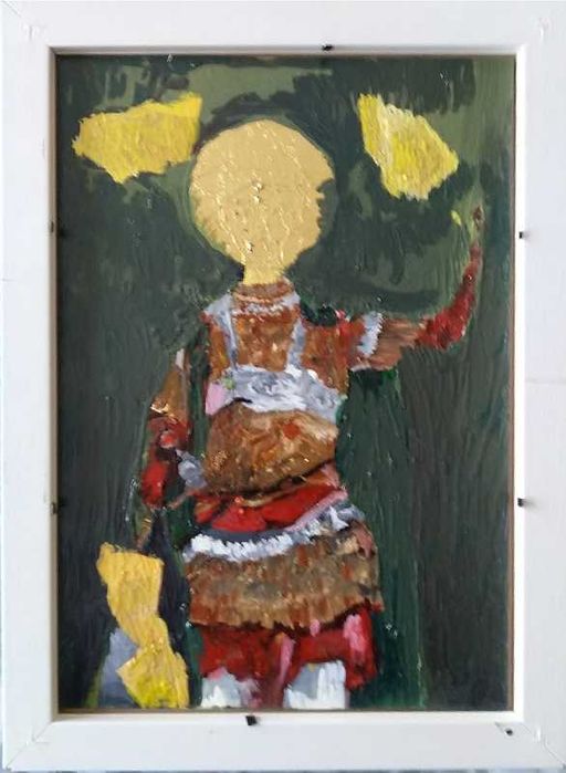Icoană pe sticlă - Pictură cu vopsea în ulei