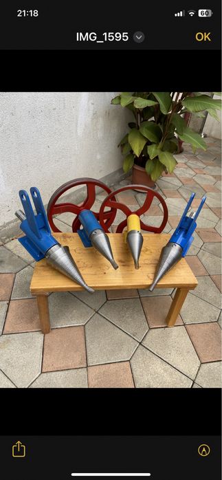 Ansamblu masina de crapat lemne pentru TRACTOR si motor termic fulie