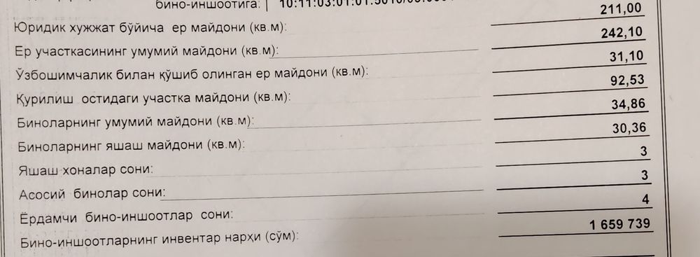 Продаётся участок.2,11 сотки. 1 ЛИНИЯ. Миробадский район. Улица Сайхун