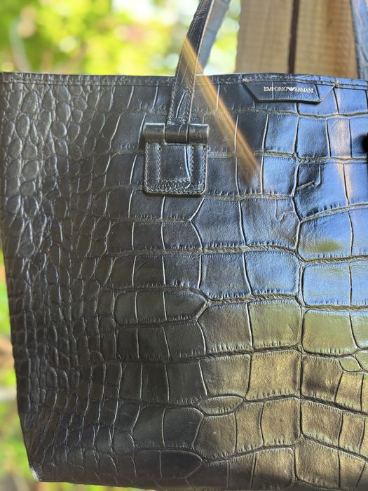 Кожена чанта Armani