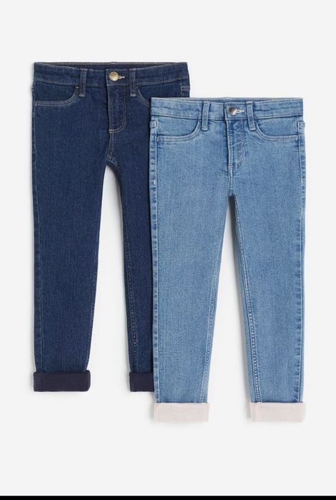 2 perechi jeans/ blugi grosi H&M captusiti/ dublați cu bumbac, mărimea
