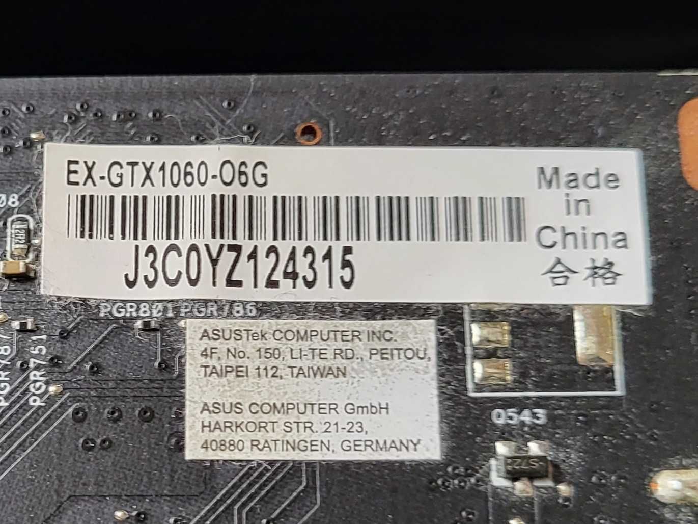 Видео карта Asus NVIDIA GEFORCE GTX 1060 6GB