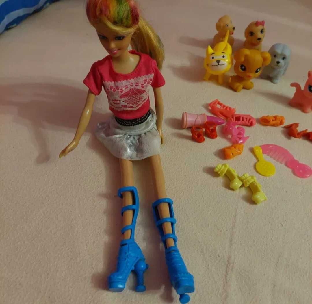 Barbie cu animale companie si accesorii