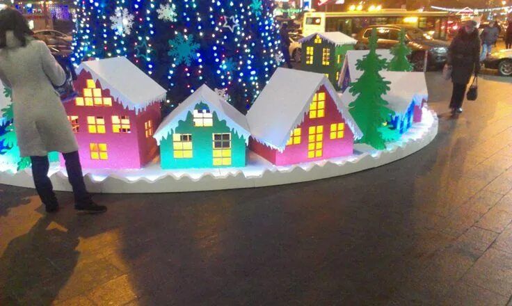 Декоративные домики для декора к новому году .