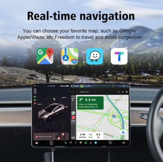 Adaptor Apple CarPlay si Android Auto wireless pentru Tesla -Carlinkit