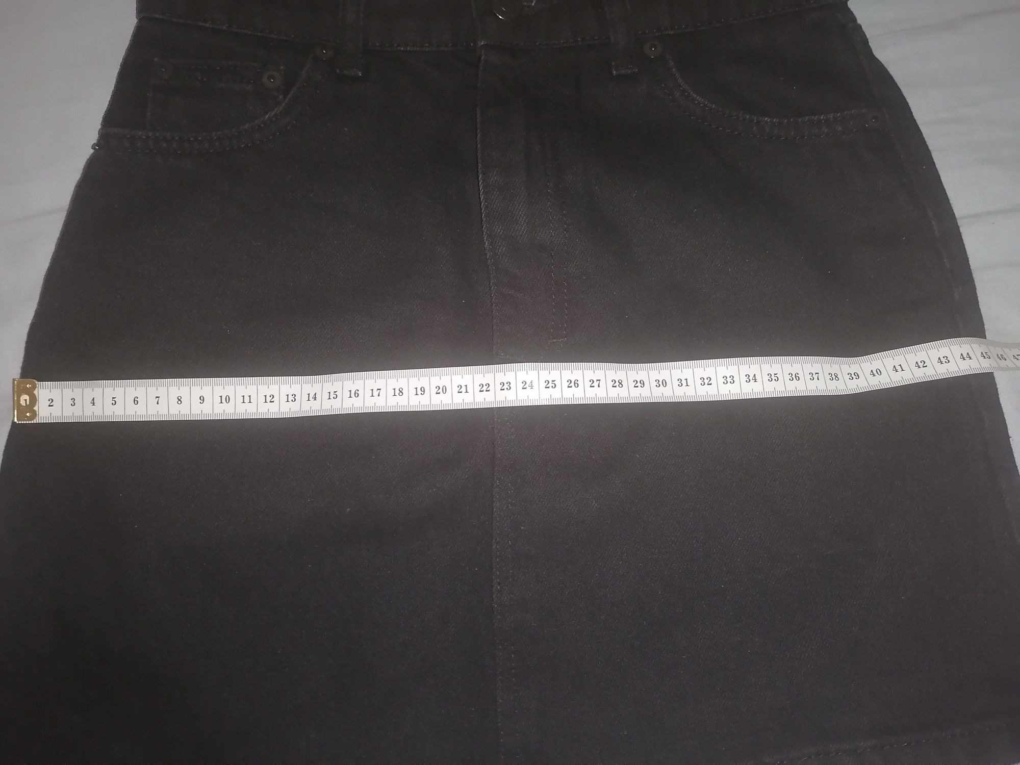 Дамска къса дънкова черна пола Pull&Beardenim denim  размер  EU36