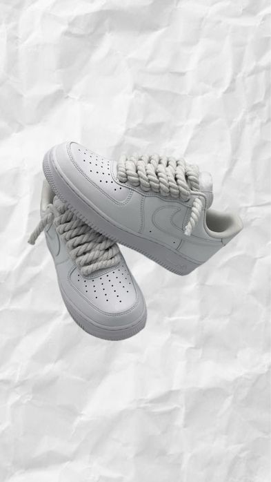 air force big laces ropes white