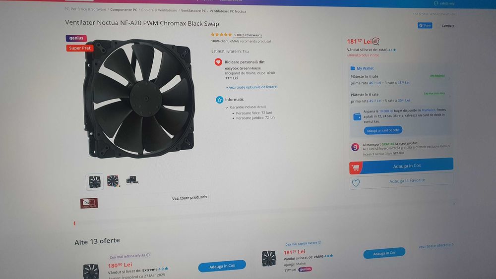 Lot Ventilatoare RGB Noctua, Sirius si Aqirys