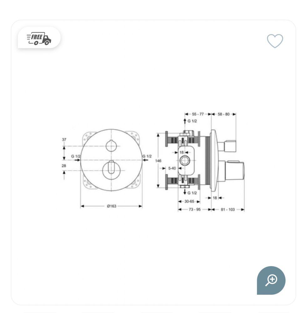 Sistem de dus Ideal Standard Ceratherm 100 termostatic