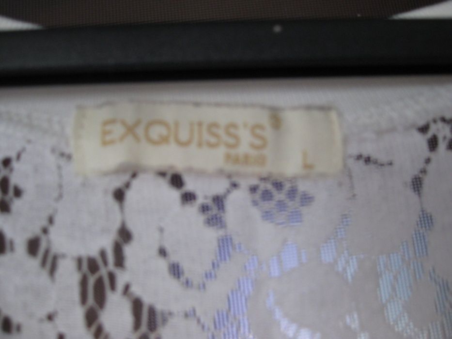 Бяла дантелена блуза с дълъг ръкав