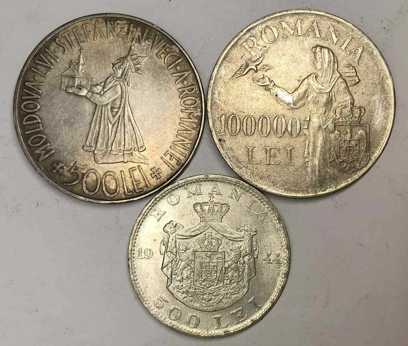 Lot monede Mihai Argint - stare excelenta (Pacea, Basarabia)